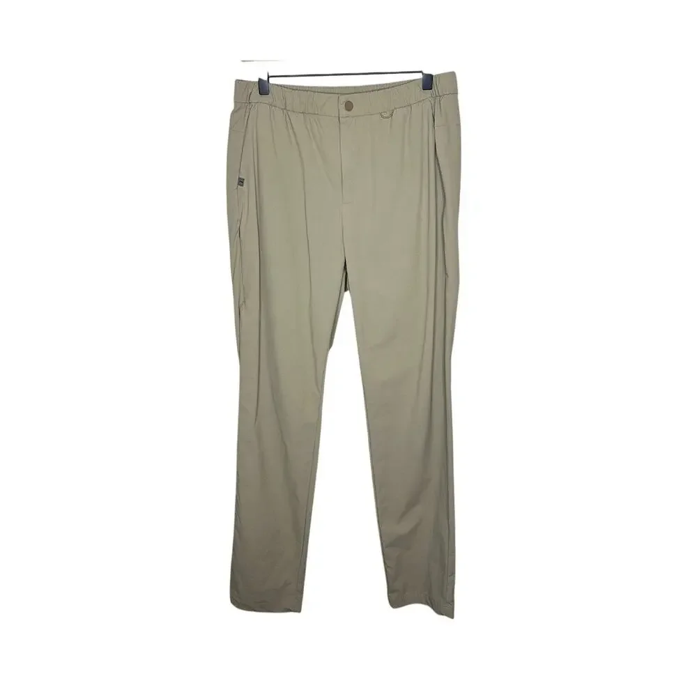 FIGS FIGSPRO Pants Mens M Tan Tailored Trouser Scrub Chino Stretch Slim Snap Zip